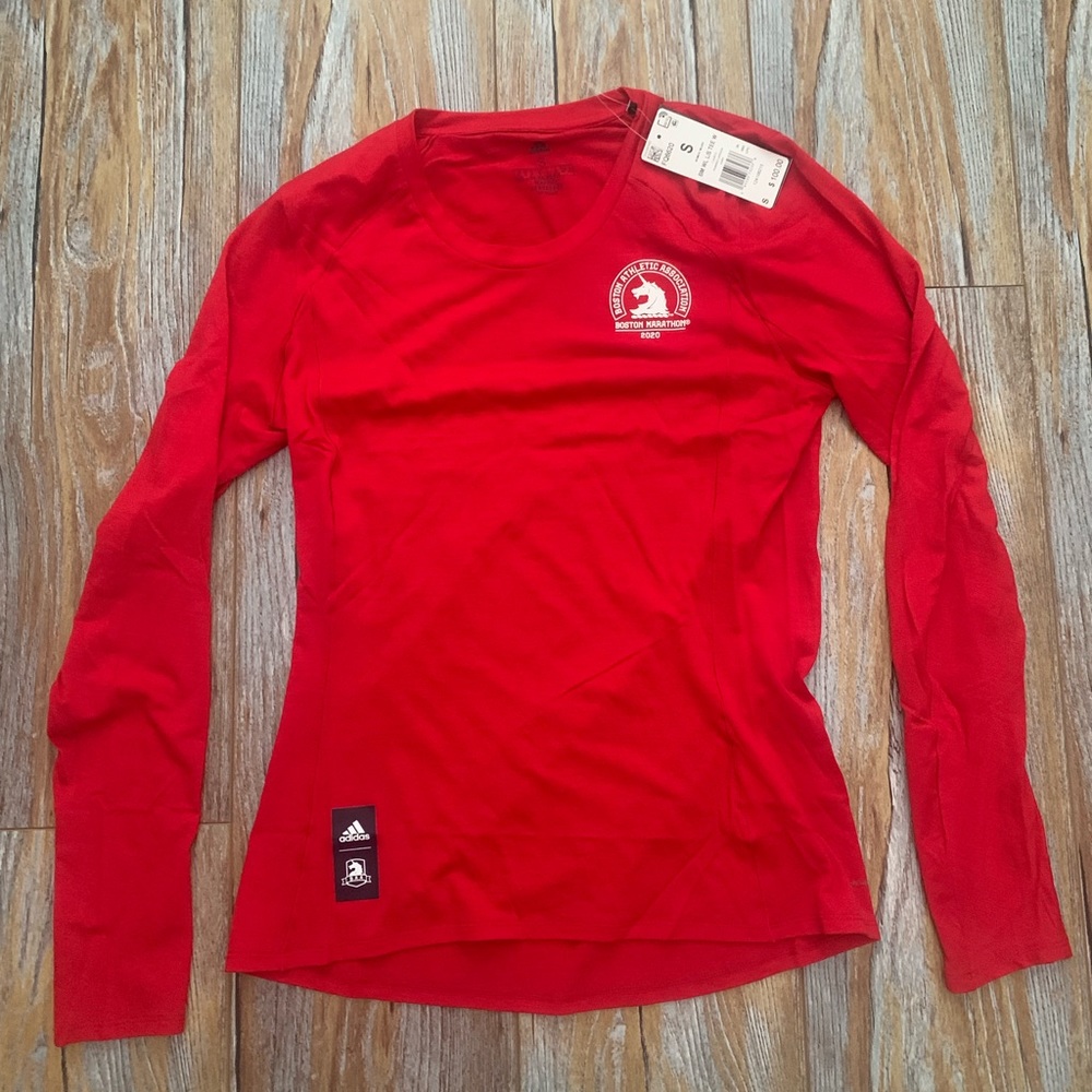 Adidas Boston Marathon Running Shirt Long Sleeve. New with tags